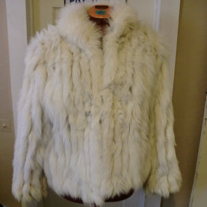 Silver Saga Blue Fox Full Fur Jacket Coat Medium
